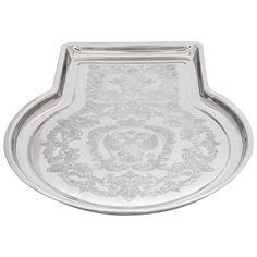 Поднос для самовара с гравировкой рисунком никелированный Кольчугинский мельхиор