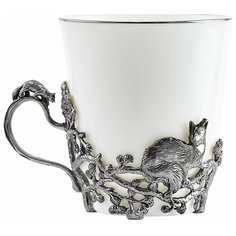 Чашка чайная "Куница" посеребренная с чернением Кольчугинский мельхиор