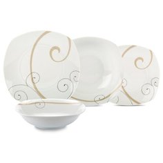 Столовый сервиз Domenik Caress modern DM9112, 6 персон, 19 предм., белый