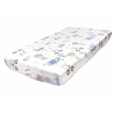 Daisy простыня на резинке Зайчата на велосипеде 60х120 см белый/голубой