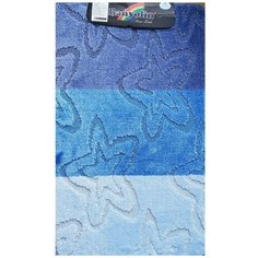 Коврик для ванной комнаты противоскользящий/Прикроватный коврик/Ковер комнатный с ворсом/Коврик резиновый с ворсом /Коврик для туалета/Половик/Коврик для ванной комнаты антискользящий/Нескользящий коврик/100Х60 СМ, голубой САНАКС