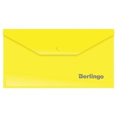 Папка-конверт на кнопке Berlingo, C6, 180мкм, желтая, 5 шт.