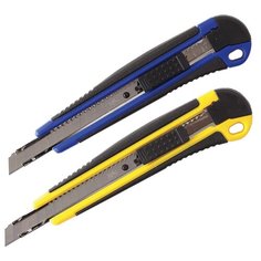 Нож канцелярский 9мм BG "Soft G", auto-lock, металл. направл., 2 зап. лезвия BG®