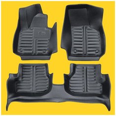 5D коврики в салон Volkswagen Jetta VI, 2010-2020. Большие бортики и площадь. Laji