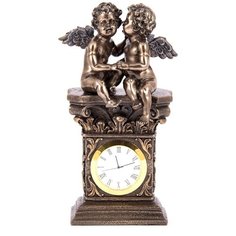 Часы настольные Русские Подарки "Ангелочки", 227613, бронза, 11 х 7 х 20 см