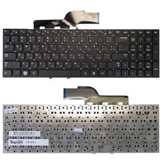 Клавиатура для ноутбука Samsung 300E5A, 300V5A, 305V5A Series. Плоский Enter. Черная, без рамки. PN: 9Z. N5QSN.10R, BA5903075. Top On