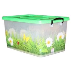 Контейнер для хранения росспласт, Трава, 35 л