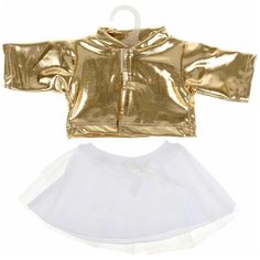 Карапуз Одежда для кукол 40-42 см золотистая куртка И юбка