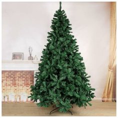 Зимнее волшебство Ёлка зауженная 240 см, d иголок 7 см, d нижнего яруса 145 см, 1850 веток, металл подставка