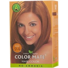 Хна Color Mate травяная краска для волос, тон 9.4 golden brown, 75 г