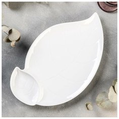 Блюдо с соусником "Бланш. Лист" 34х21х3 см 4105905 Magistro