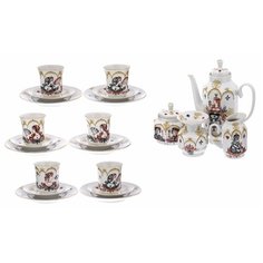Сервиз кофейный "Игра" ("Масти"), фарфор, деколь, Ленинградский фарфоровый завод (ЛФЗ), автор Н. П. Славина, СССР, 1985-1991 гг.