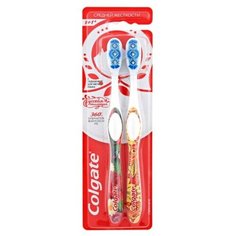 Зубная щетка Colgate 360 "Суперчистота", русская коллекция, средняя, 1+1 штуки