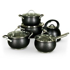 Набор посуды "Santa" (кастрюли 18 см, 20 см, 24 см, соусник 16 см с крышками и чайник 3 л) Pomi Doro