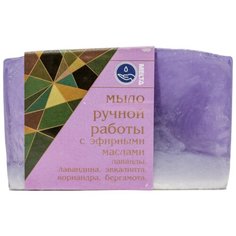 Мыло ручной работы Melta с эфирными маслами лаванды, лавандина, эвкалипта, кориандра, бергамота, 100 г