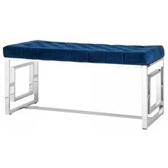 Банкетка STOOL GROUP Бруклин серебро/синий