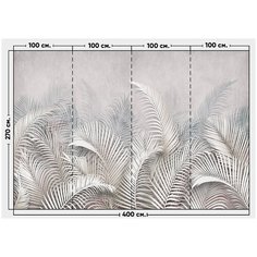 Фотообои / флизелиновые обои 3D Пальмовые листья 4 x 2,7 м Photostena