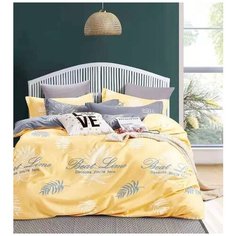 Постельное белье Boris A+B желтый, 2- спальное (простыня на резинке по кругу)