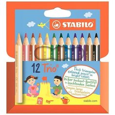 Карандаши цветные "Stabilo Trio Jumbo", 12 цветов