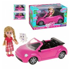 Игр. наб. " На прогулке", в компл. машина, кукла 15см., предм. 2шт., в ассорт.. кор. Наша Игрушка