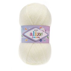 Пряжа Alize "Sekerim Bebe", 350 метров, 5 мотков по 100 грамм, цвет: 001 кремовый