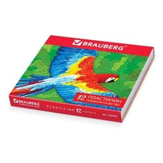Пластилин "Brauberg", 12 цветов, 240 грамм