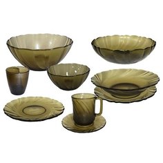 Столовый сервиз Ca Del Vetro Alta Marеa 62207, 6 персон, 45 предм., дымчатое стекло