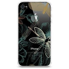 Силиконовый чехол "Тени стрекоз" на Apple iPhone 4/4S / Айфон 4/4S Case Place