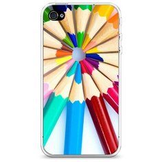 Силиконовый чехол "Цветные карандаши" на Apple iPhone 4/4S / Айфон 4/4S Case Place