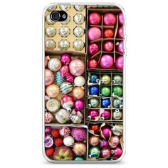 Силиконовый чехол "Елочные игрушки" на Apple iPhone 4/4S / Айфон 4/4S Case Place