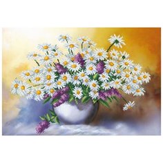 Набор для вышивания бисером Магия канвы Букет с ромашками, 39x27см (бисер в комплект не входит!)