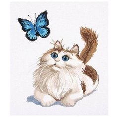 Набор для вышивания (крестом) Овен "Котенок и бабочка ", 25x30см