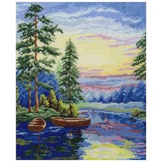 Набор для вышивания М.П.Студия "Лесное озеро", 25x30см (канва однотонная)