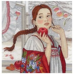 Набор для вышивания М.П.Студия "Зимняя красавица", 25x25см (канва однотонная)