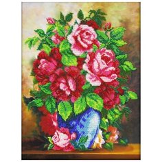 Набор для вышивания бисером Паутинка "Ваза с розами", 36x28см