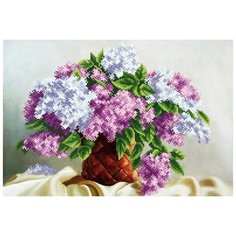 Набор для вышивания бисером Магия канвы Сирень в лукошке, 39x27см (бисер в комплект не входит!)