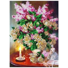 Набор для вышивания бисером Паутинка "Магнолия и сирень", 38x28см