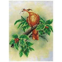 Набор для вышивания М.П.Студия "Птичка с ягодами", 20x30см (канва с фоном)