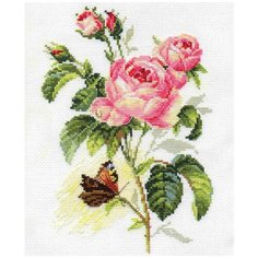 Набор для вышивания Алиса "Роза и бабочка", 17x25см (вышивка крестом)