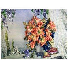 Набор для вышивания лентами Многоцветница "Летний бриз", 22x36,5см
