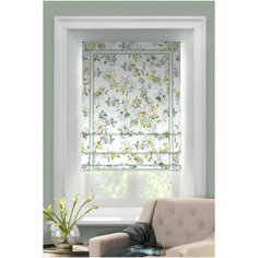 Римская штора Fiori gialli от Memotex с карнизом. В: 150см. Ш: 80см.