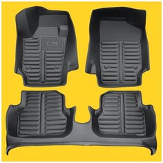 5D коврики в салон Volkswagen Polo V, 2009-2020. Большие бортики и площадь. Laji