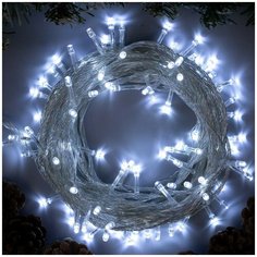 Гирлянда светодиодная "Нить" 10м 100 LED свечение белое, прозрачная нить, 8 режимов, 220В Luazon Lighting