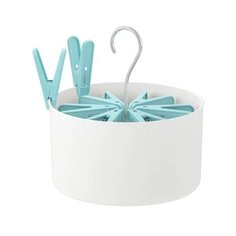 TORKIS торкис Корзина+30 прищепок, д/дома/улицы белый/синий Ikea