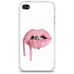 Силиконовый чехол "Потекший блеск на губах" на Apple iPhone 4/4S / Айфон 4/4S Case Place