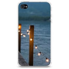 Силиконовый чехол "Гирлянды на причале" на Apple iPhone 4/4S / Айфон 4/4S Case Place