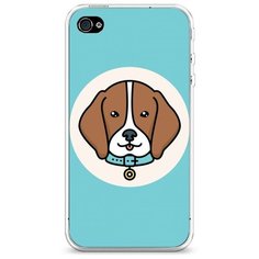 Силиконовый чехол "Собака в ошейнике" на Apple iPhone 4/4S / Айфон 4/4S Case Place