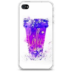 Силиконовый чехол "Кофейный стакан арт" на Apple iPhone 4/4S / Айфон 4/4S Case Place