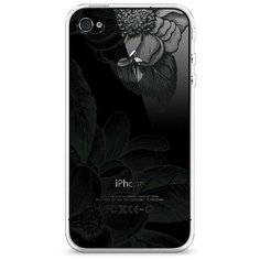 Силиконовый чехол "Цветы тату" на Apple iPhone 4/4S / Айфон 4/4S Case Place