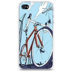 Силиконовый чехол "Хобби велосипед 10" на Apple iPhone 4/4S / Айфон 4/4S Case Place